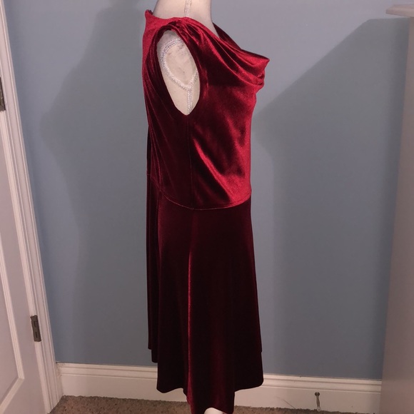 Talbots petite velvet sleeveless cowl neck midi dress - Picture 3 of 7